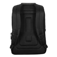 black laptop backpack on white background