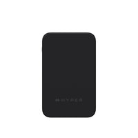 A black rectangular portable power bank with rounded corners and the HYPER logo printed in gray near the bottom, shown on a plain white background.