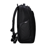 Black backpack on a white background