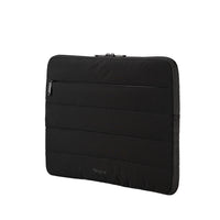 Black laptop sleeve with visible Targus branding on a white background