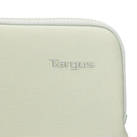 Green Targus laptop sleeve on a white background