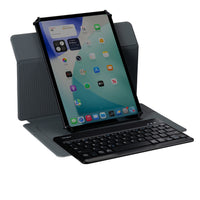 Tablet with a keyboard dock on a white background