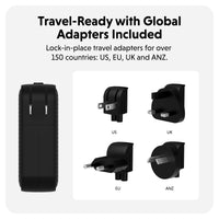 HyperJuice® 100W USB-C GaN Safety Tested Travel Charger - Black