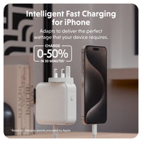HyperJuice® 100W USB-C GaN Safety Tested Travel Charger - White