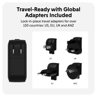 HyperJuice® 70W USB-C GaN Safety Tested Travel Charger - Black
