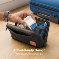 portable travel usb charger in travel bag