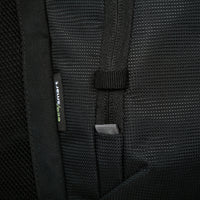 black laptop backpack close up of security loop