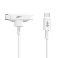 HyperJuice USB-C and Lightning Hybrid Silicone Cable (1.5m/5ft) - White