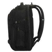 Black backpack on a white background