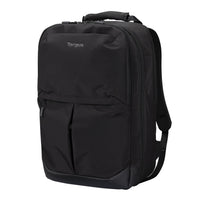 Targus black laptop backpack side view