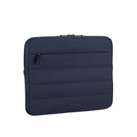 Navy blue laptop sleeve with Targus branding on a white background