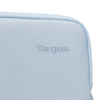 blue targus laptop sleeve on white background