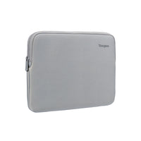 Gray laptop sleeve with Targus branding on a white background