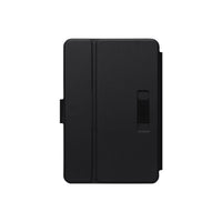 Black tablet case with strap on a white background