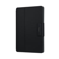 Black tablet case with brand logo on a white background
