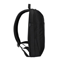 Black backpack on a white background