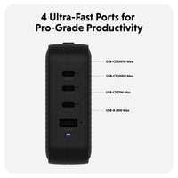 HyperJuice® 100W USB-C GaN Safety Tested Travel Charger - Black