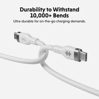 HyperJuice USB-C Silicone Charging Cable (1.5m/5ft) - White