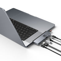 Hyper USB Hubs HyperDrive 7-in-2 Duo Pro USB-C Hub for MacBook Pro 2021 HD575-GRY-GL 6941921148300